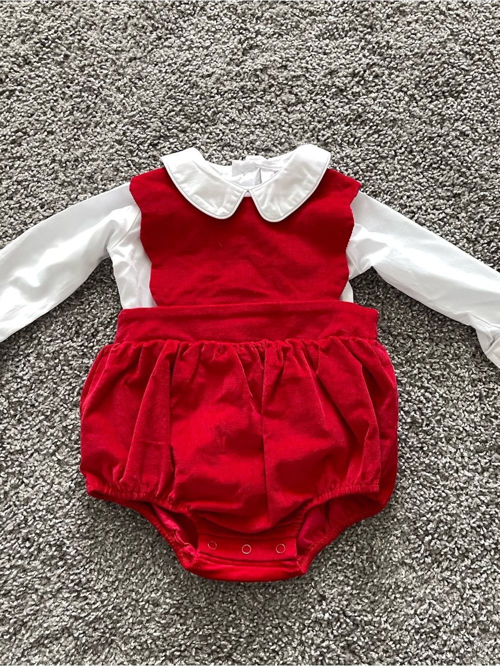 Southern Smocked Company Classic Red Bubble with White Shirt